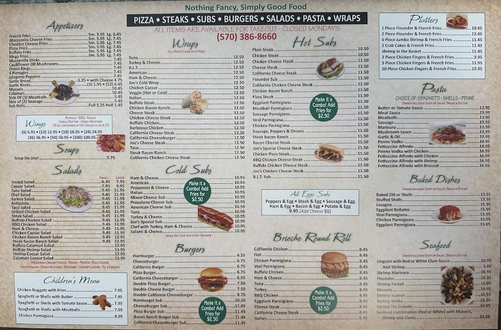 Joes Pizza & Sub Shop Menu image 1